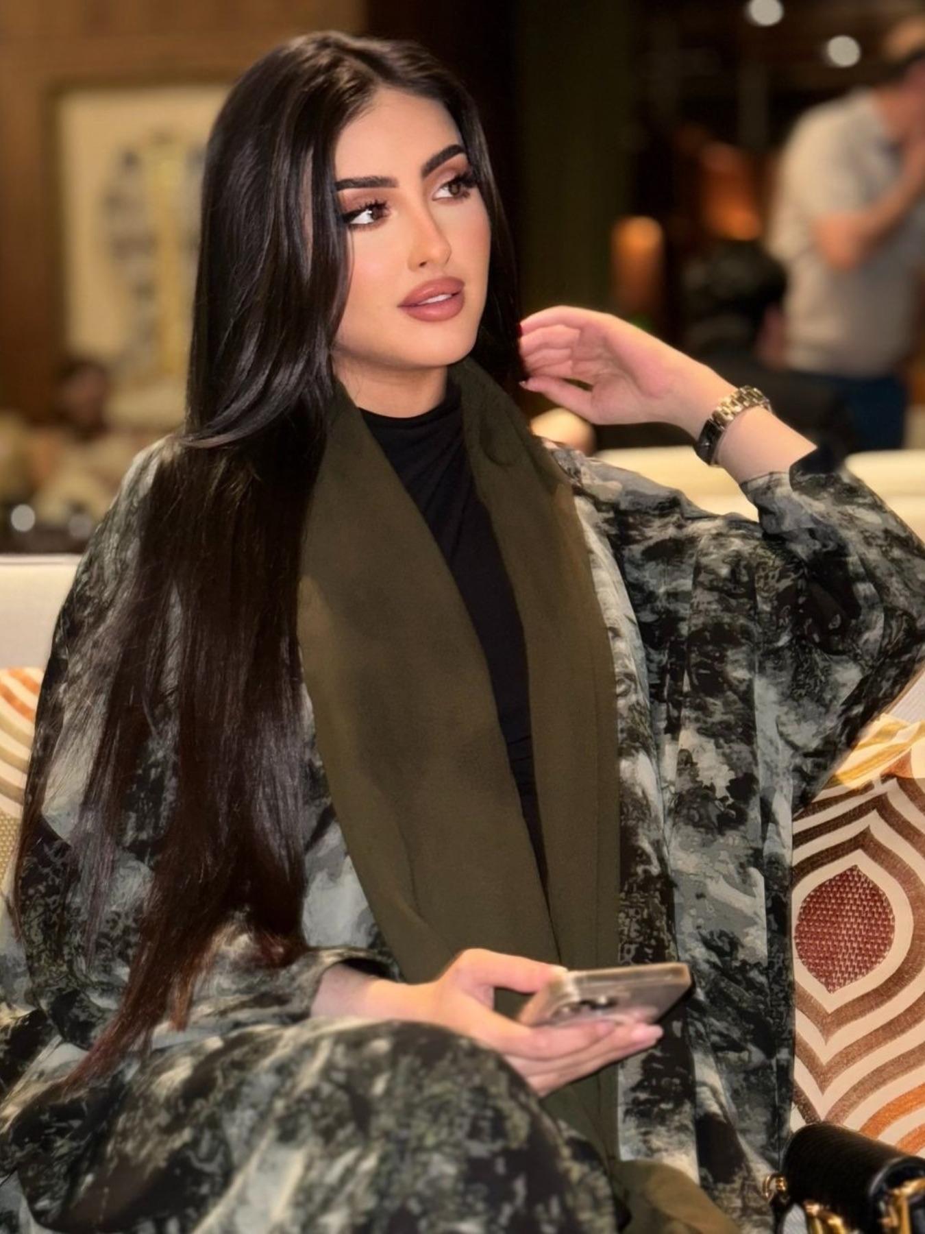 Women's Tie Dye Print Open Front Abaya, Chic Modest Casual Long Sleeve Outerwear for Daily Wear, Ladies Clothes for All Seasons