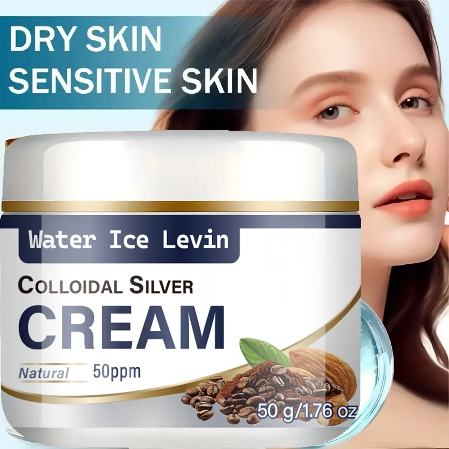 Colloidal Silver Moisturizing Cream, Deeply Nourishes Dry Skin, Softens and Smooths, Enhances Elasticity and Comfort, Lightweight Formula, All Skin Types
