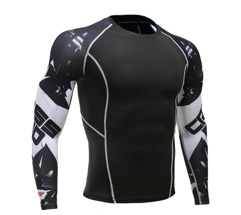Outdoor cycling clothes, running basketball training, sports clothes, fitness clothes, tops, flower arms, long sleeves, high elastic tights, quick-drying clothes. workout