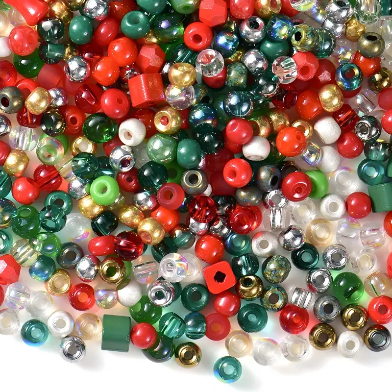 Iridescent Mixed Glass Beads Jewelry Craft Kit, 30g-100g for Bracelet & Earring Making, DIY Bead Kit KN36 Beads For Crafts Decoration Beads