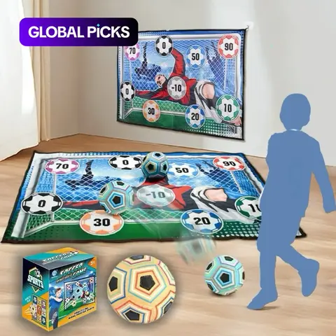 Velcro Shooting Football Toy, 1 Set Wall-Mounted Velvet Target Indoor Silent Soccer Toy, Shooting Practice Interactive Sports Toy, Gift for Children, Soccer Goal Net with Balls, Skill Training Set #GLOBAL PICKS