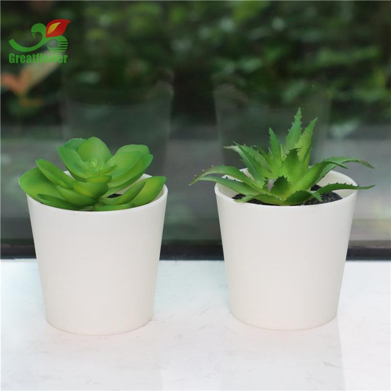 Artificial Succulent Plant with Pot, 3pcs/set Plastic Simulated Potted Plant Ornaments, Decorative Fake Plant for Office Home Decor