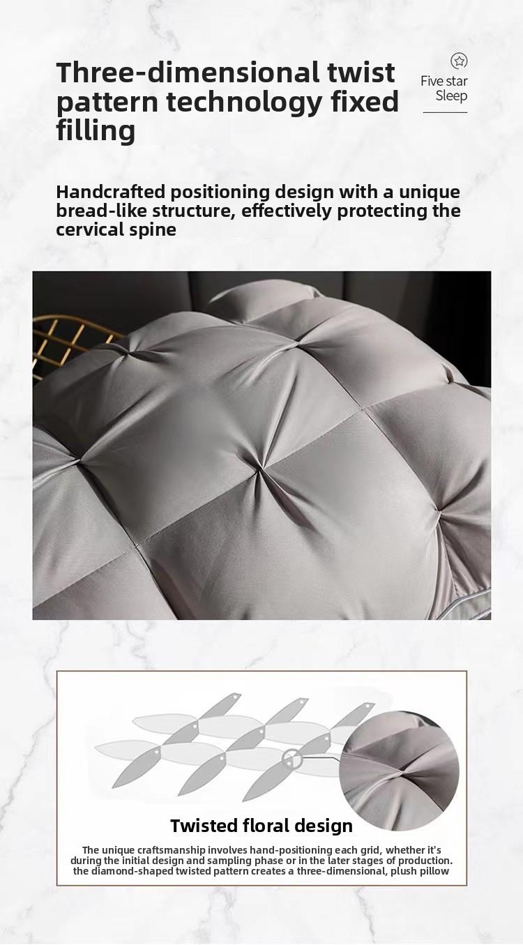 Solid Color Button Pillow Core Single Neck Support Sleep Aid Hotel Home Use