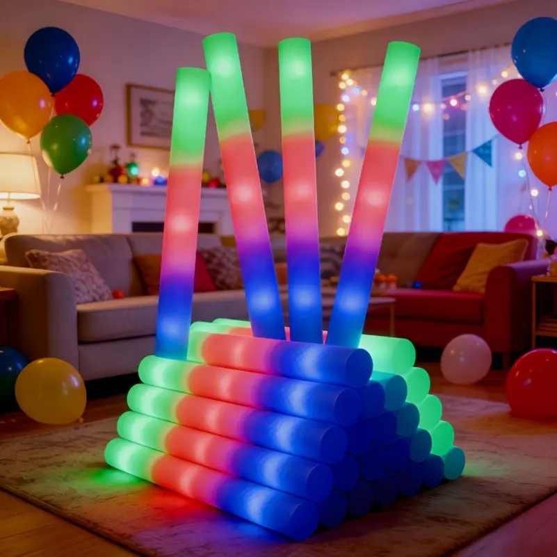 29 Foam Glow Sticks, Light Sticks, Colorful Flashing Glow Sticks for Party Decorations, Suitable for Christmas, Weddings, Birthday Concerts, Festivals, New Year's Nightclubs, Halloween Carnival Parties, And Outdoor Camping Lighting Glow Sticks