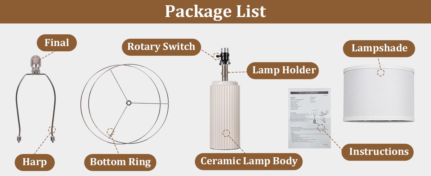 28’’ Modern Ceramic Table Lamps Set of 2 for Living Room, Farmhouse Vintage Bedside Table Lamps with White Linen Shade, Rustic Bedroom Ceramic Lamps for Nightstand Home Office End Table Dorm