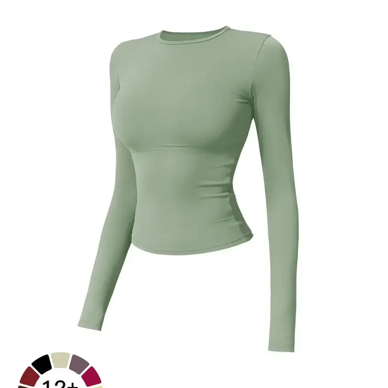 2026 New Fleece Long Sleeve Yoga Top, High Strength Fitness Wear, Pilates Running Sports Shirt, Sporty Style, Spring & Fall #GLOBAL PICKS