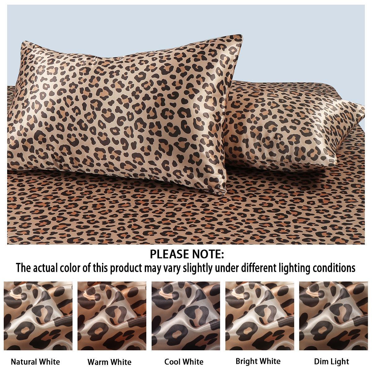Leopard Print Pillowcase, 2 Counts Soft Comfortable Pillow Cover without Filler, Pillow Protector for Home Bedroom Dormitory Decor, Leopard Print Bedding
