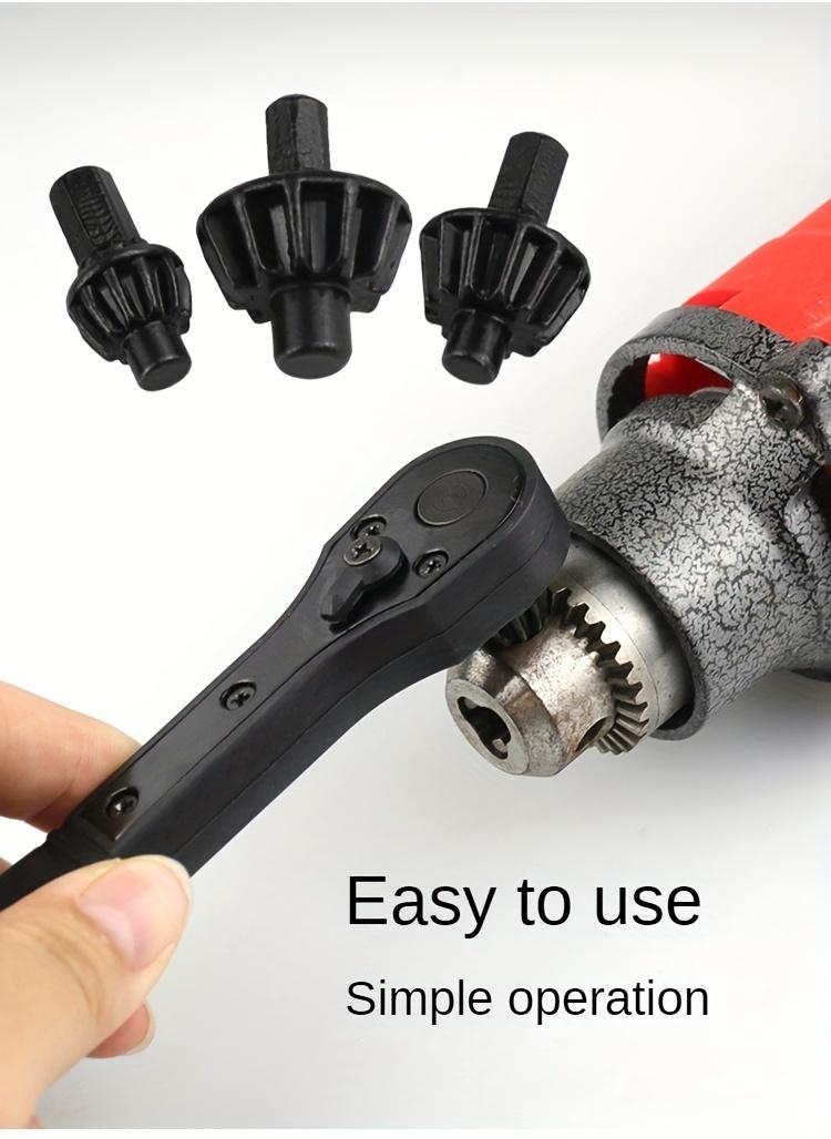 4pcs iron drill wrench 3-in-1 ratchet drill chuck wrench set,3-speed ratchet Forward and reverse rotation Anti-skid handle for easy operation Suitable for1/4-inch hex shank drill bits Best choice for both DIY and professional tools(drill bit chuck wrench)
