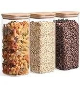 THE WELL KEPT 1.2 Gallon Wide Mouth Flour Sugar Storage Containers 2 Pcs, 4.6 Qt Glass Storage Containers with Lids, Large Pantry Glass Jar with Lid, Big Jars for Rice, Flour, Sugar, Cereal, Cookie, Coffee Kitchen Utensils