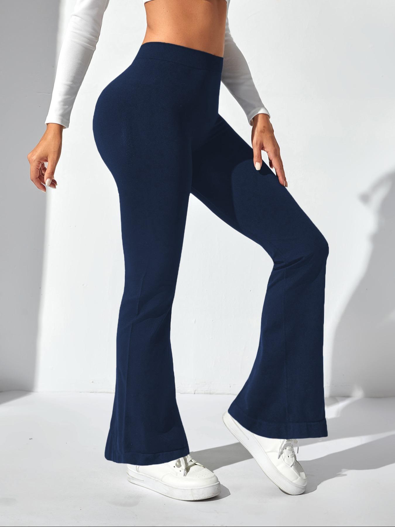 Women's Solid/ Tie Dye Ruched High Waist Flared Leg Sports Pants, Casual Comfy Breathable Seamless Bell Bottom Trousers for Yoga Gym Workout Running, Valentine's Day Gift,  Athletic Wear, Yoga Pants, Ladies Sportswear for All Seasons