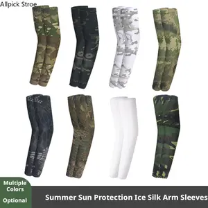 Cooling Camo Arm Sleeves, UV Protection Sun Sleeves, Breathable Ice Silk Compression Arm Covers for Fishing, Hunting & Outdoor Sports