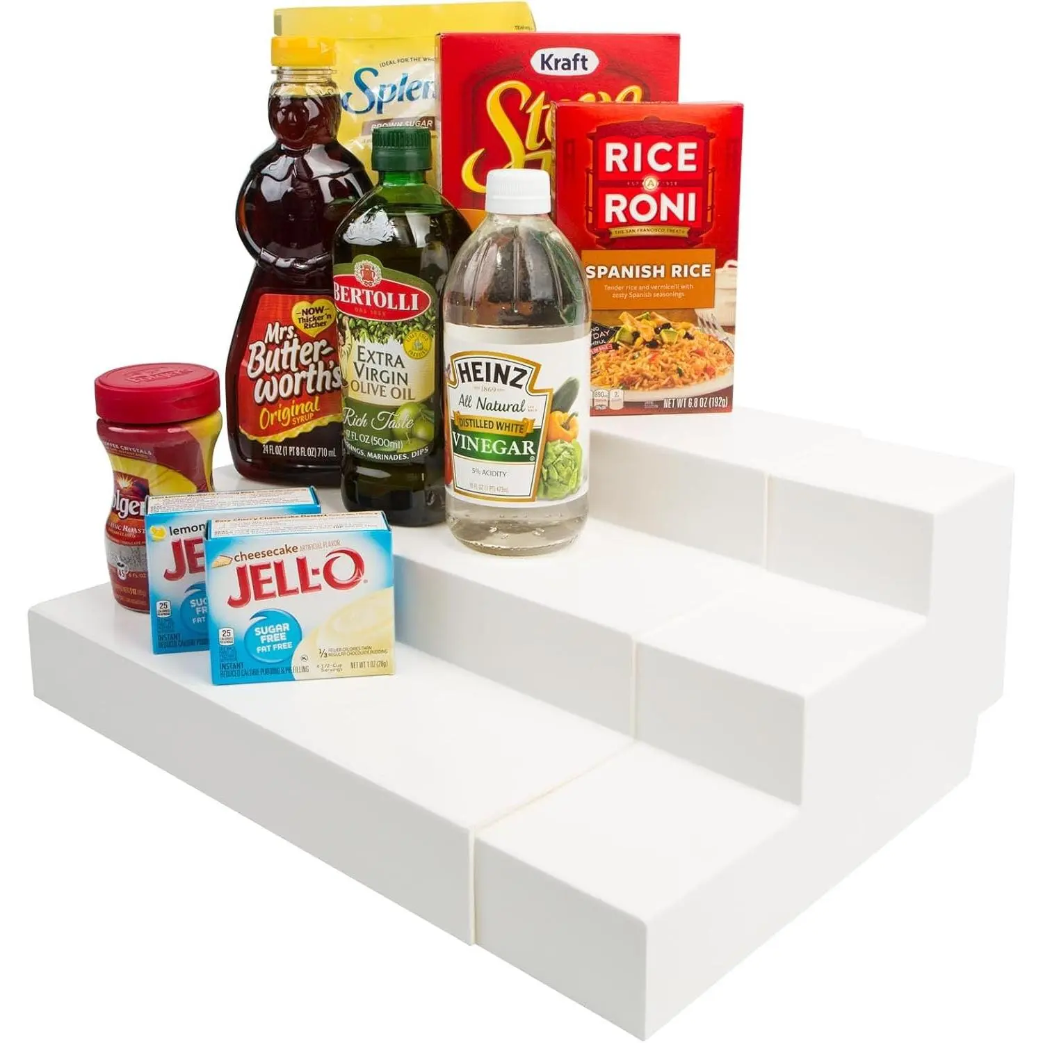 3-Tier Adjustable Plastic Kitchen Cabinet Shelf Organizer, Home Supply for Kitchen Cabinet Storage