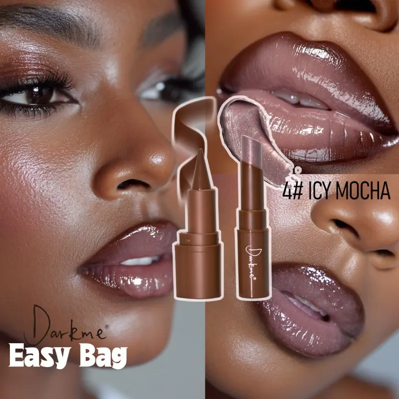 Dual-ended 2-in-1 Cream Makeup Stick, Matte Bronze Contour + Shimmery Blush & Lip Tint, Multi-functional Cream Makeup Pen, Dual-use for Face and Lips, Contour Sticks