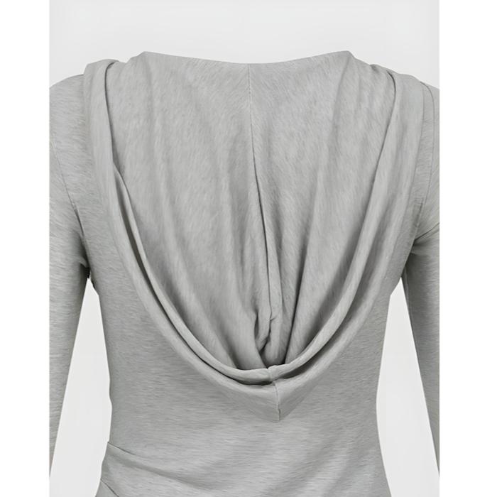 URBAN REVIVO 2026 Spring Women's Trendy Draped Neck Ruched Fake Two-Piece Panel Striped Lyocell T-Shirt