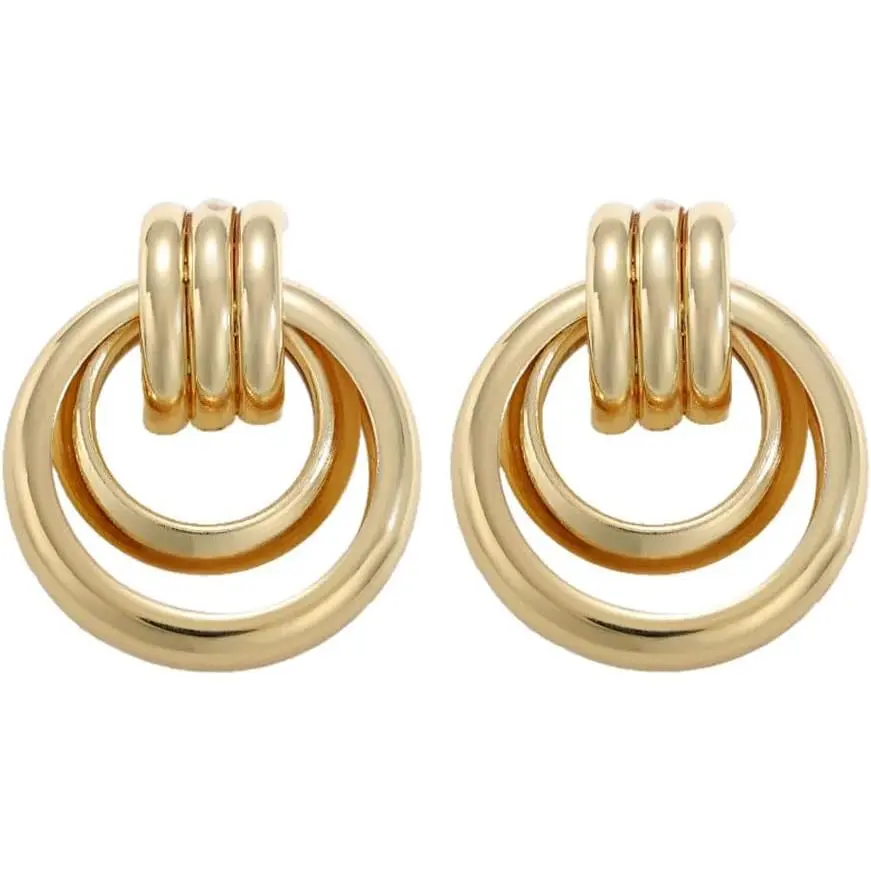Double Hoop  Twist Statement Earrings Dance Party Chic  for Women