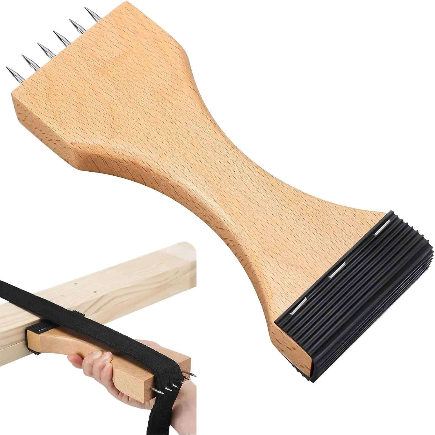 Wooden Webbing Stretcher Upholstery Tool Webbing Puller Stretcher with Plenty of Leverage for Jute Canvas Carpet Upholstery Repair Tools Supplies