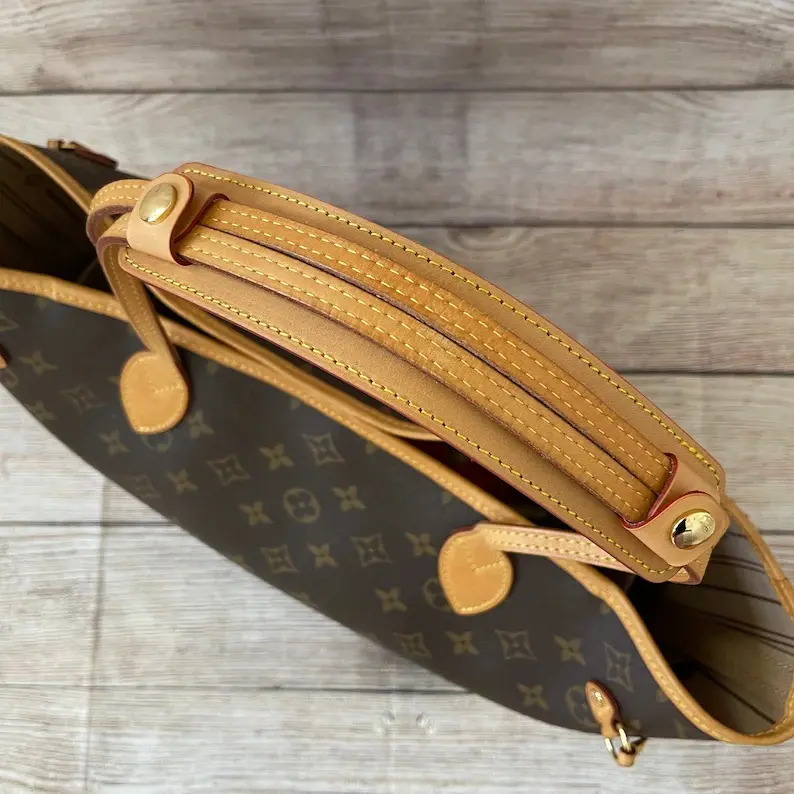 Ankes Artisan Vachetta Leather Handle Protector & Shoulder Pad Cover for LV Neverfull PM MM GM Style