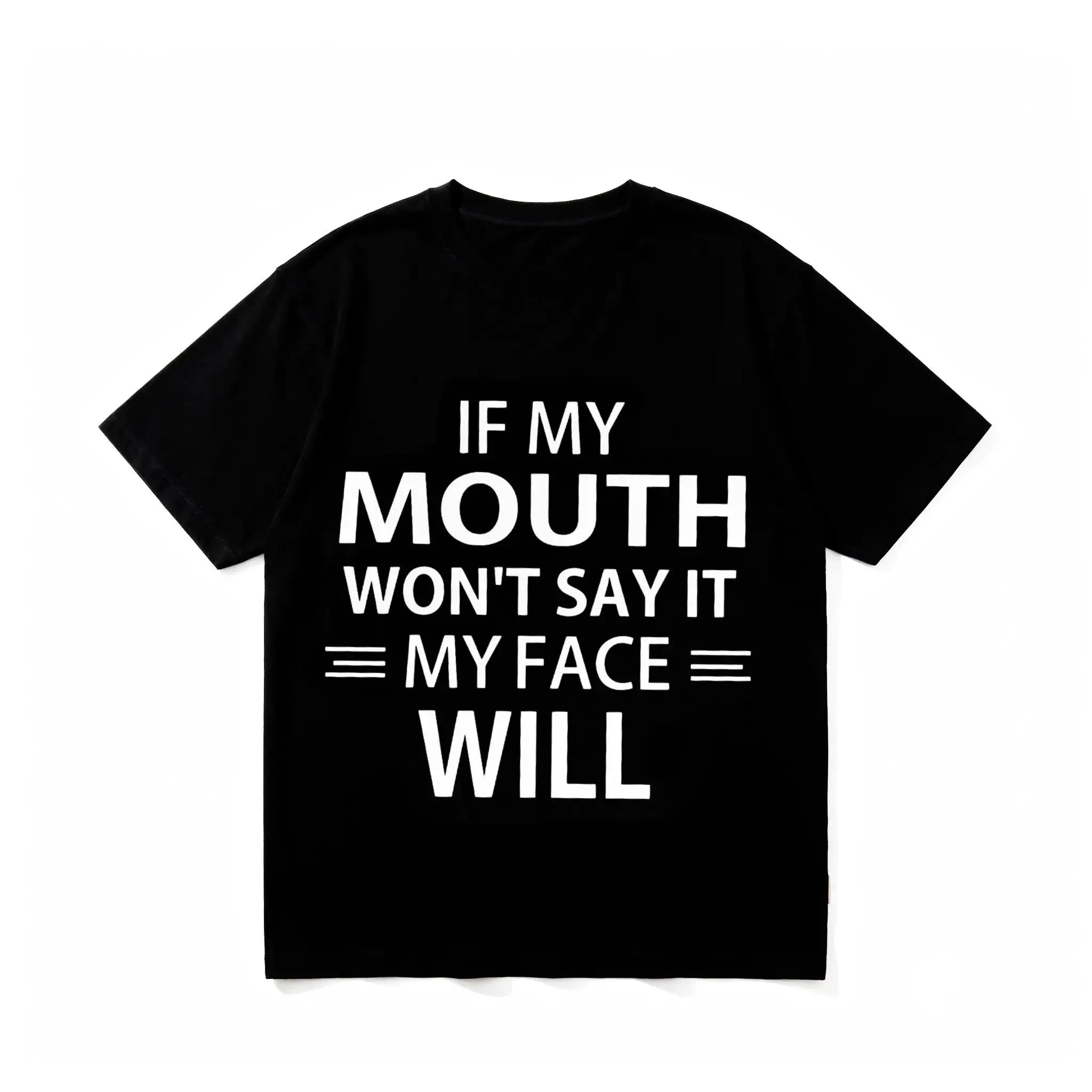 Women's Casual Sports Short-Sleeve Cotton T-Shirt - Quick Dry, Breathable, Moisture-Wicking, Round Neck, Machine Washable with "Don't Let My Face Betray Me" Print for Outdoor & Daily Wear