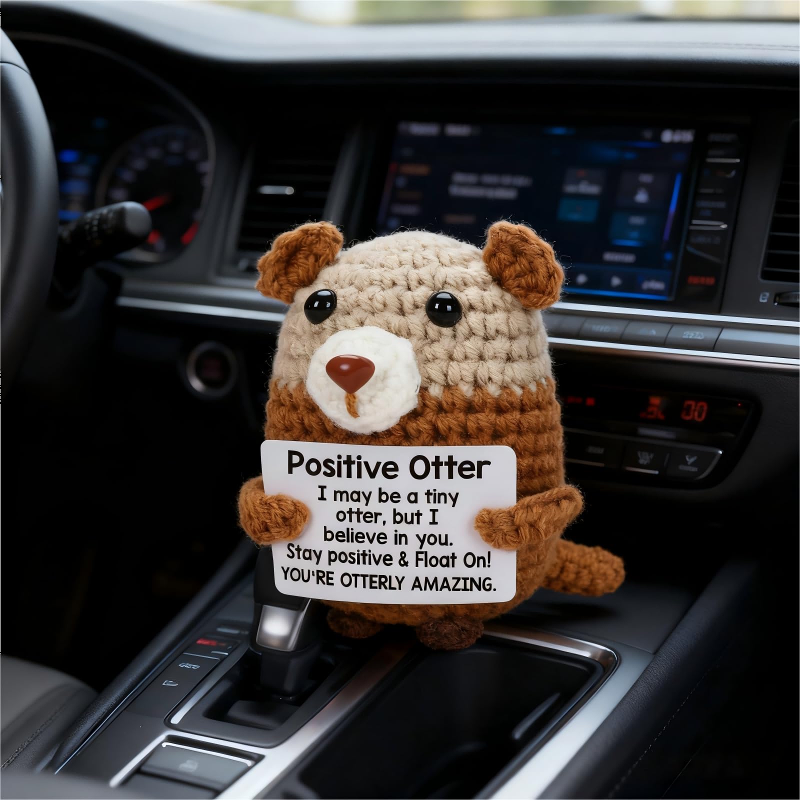 Handmade Crochet Otter Plush Cute Mini Stuffed Animal Soft Kawaii Desk Decor Bag Charm Keychain Aesthetic Room Decor Perfect Birthday Gift For Friends Kids Girlfriend Stress Relief Toy