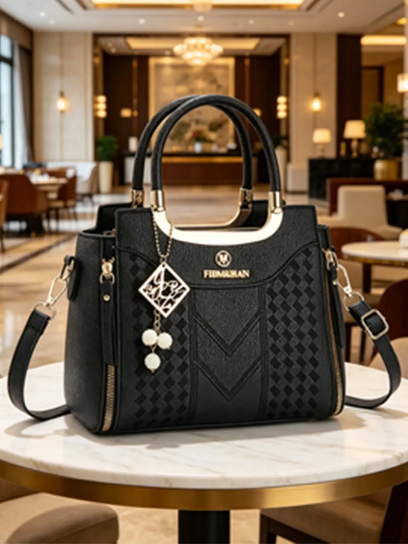 New Lightweight Plain Color Women's Handbag, Stylish Alligator Texture Small Bag, Casual Shoulder Crossbody Bag for Middle Aged Moms, Chic Handbag
