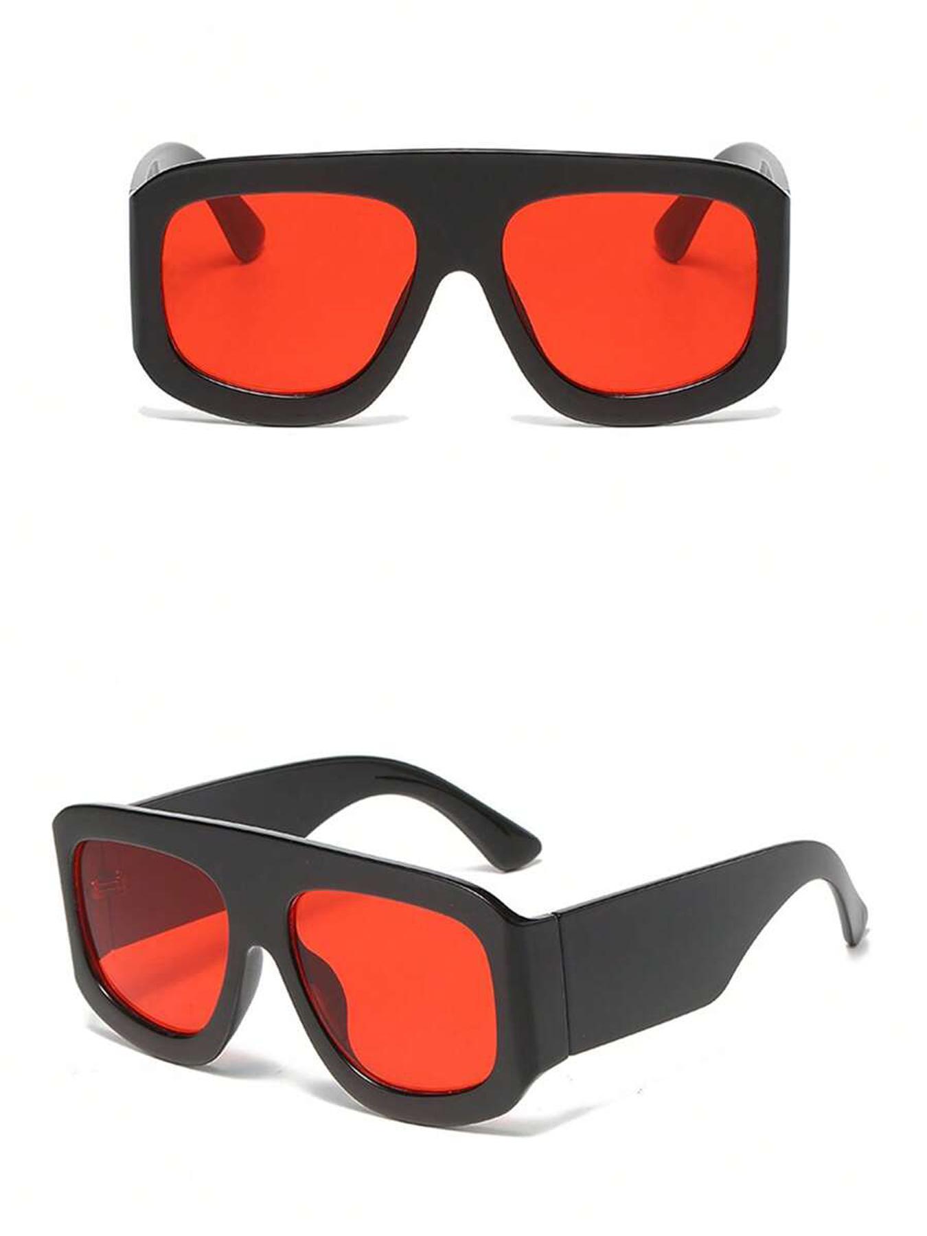 Unisex Oversized Square Thick Frame, Trendy Modern Casual Sunglasses for Everyday Use, Trendy Styling Sunglasses, Fashion Accessories for Outdoor Activities, Summer Trendy Sunglasses