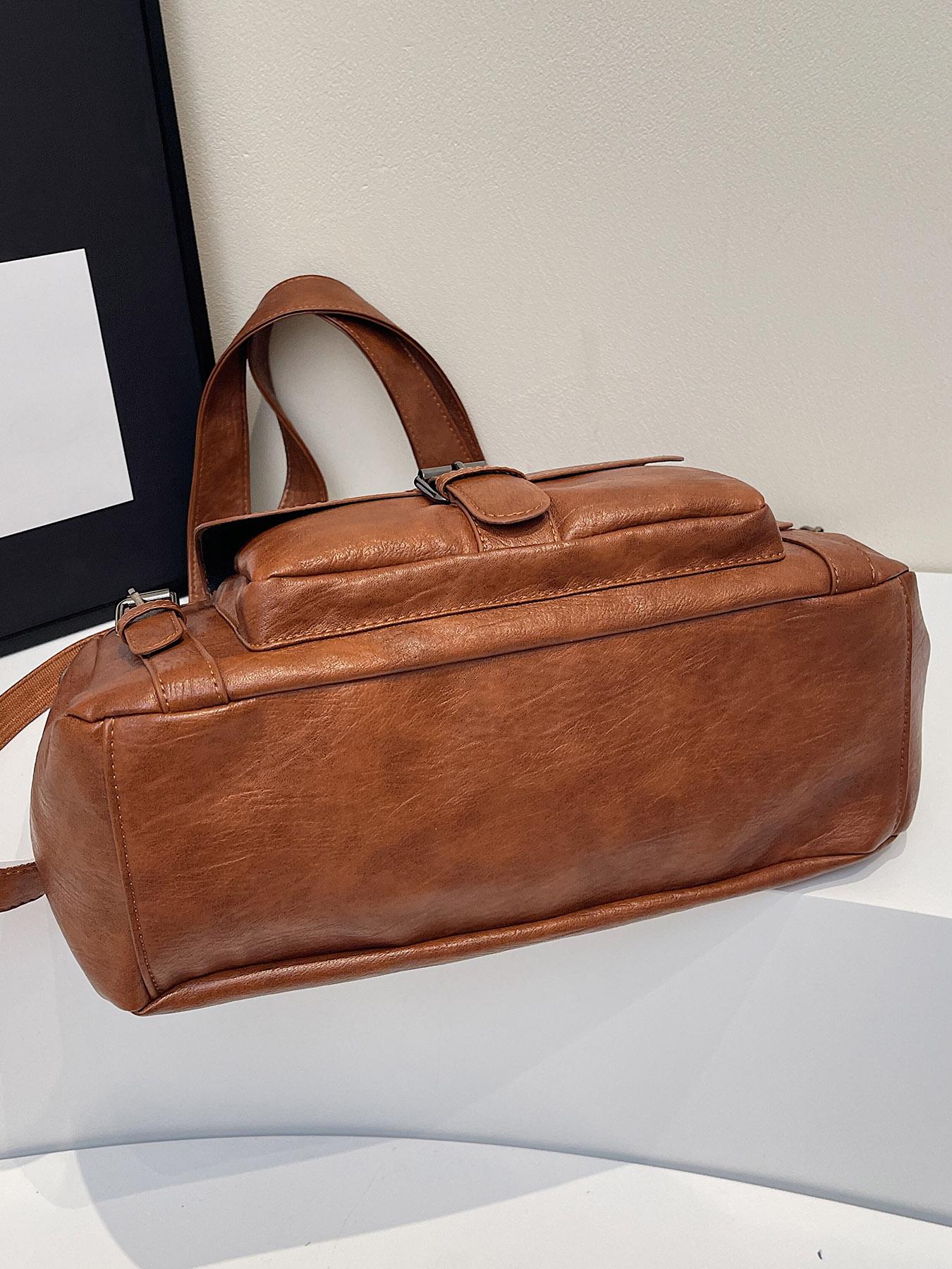 Retro casual shoulder messenger bag, solid color tote bag, casual simple shoulder bag, fashionable and versatile travel bag, elegant commuter bag, suitable for daily commuting, travel, office workers commuting and other scenarios.