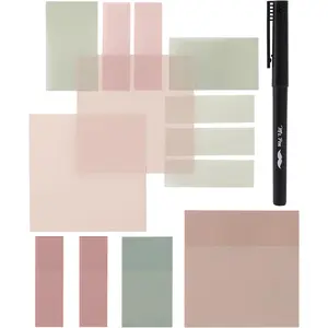 - Transparent Sticky Notes Set, 200 Sheets, Transparent Sticky Notes and Planner Tabs with Black Fineliner  for  Study, Office, School, Planning, Journaling & Organization