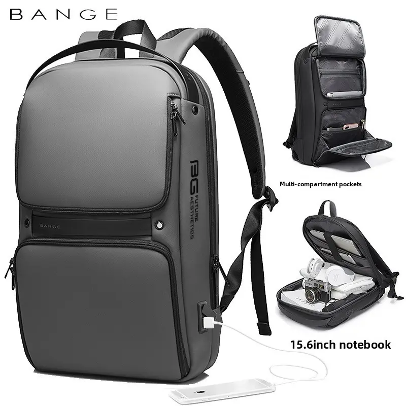 BANGE new backpack men's waterproof backpack business function men's bag computer casual schoolbag backpack Laptop Backpacks