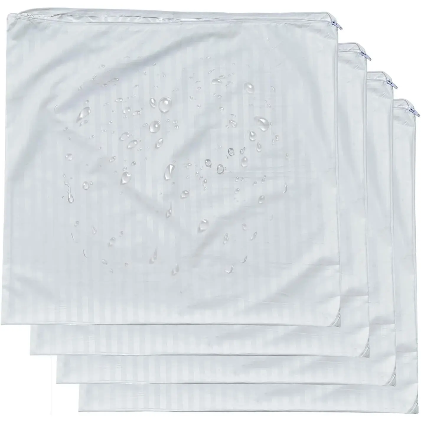 4 Pack Feather Proof Pillow Protectors 22x22 Waterproof Cover for Goose Down Square Throw Pillows