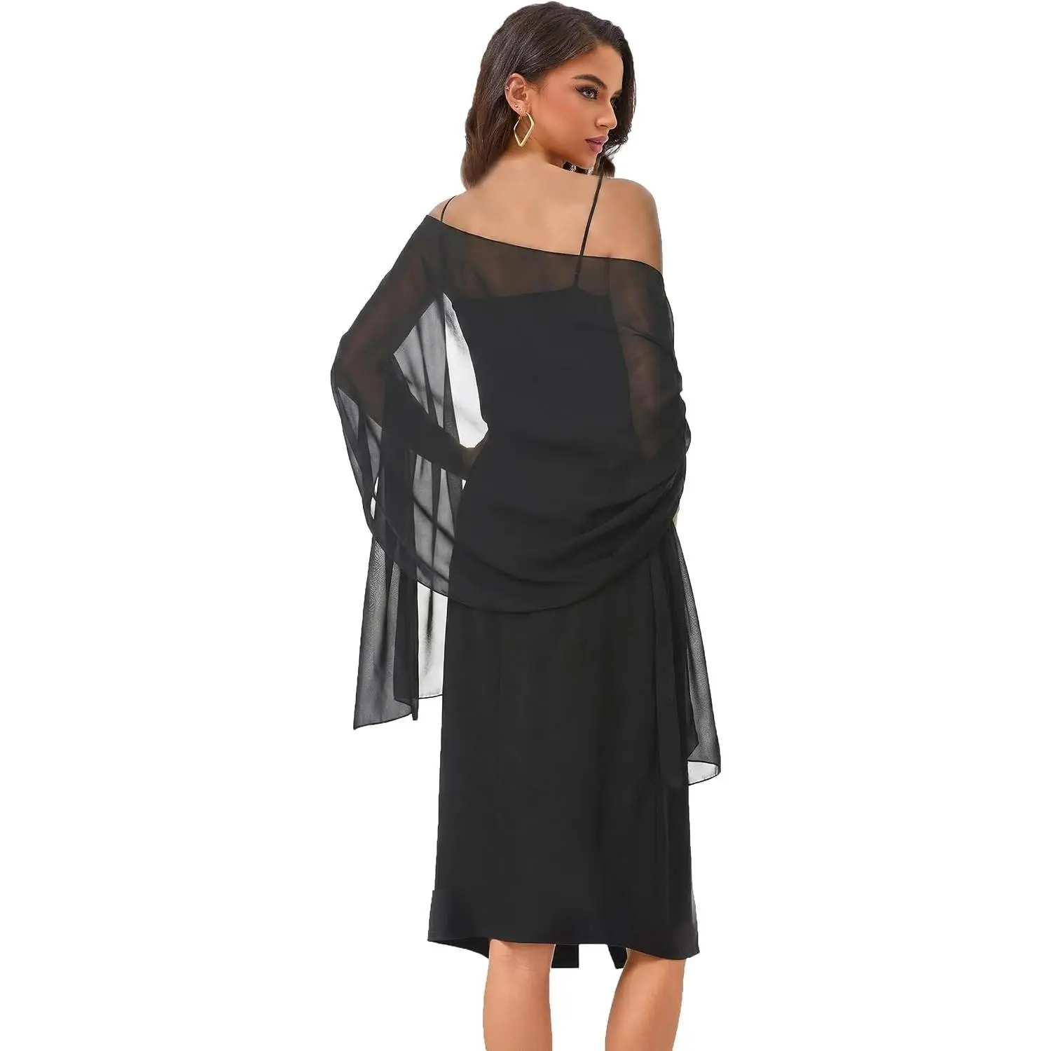 Women's Shawls and Wraps for Evening Dress Chiffon Shawl Soft Elegant Silky Pashmina Wedding Bridal Scarf
