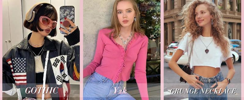 Fashionable 33Pcs Grunge Vintage Punk Necklace Jewelry Set Gothic Earrings Fairy Butterfly Boho Crystal Y2k Cross Pendent Butterfly Heart Choker Goth Stackable Knuckle Rings Adjustable Y2k Accessories for Women Men