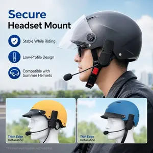 Universal Helmet Bluetooth Mounting Clip, Motorcycle Helmet Headset Clamp Bracket, Steel Plastic Fix Clip for Helmet Intercom, Bluetooth Headset Holder, Motorbike, E-Bike, Scooter and Summer Riding Accessories
