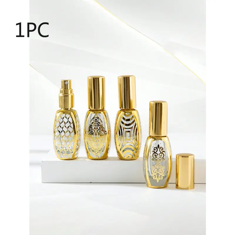 Luxurious Rose Gold Refillable Perfume Bottle, 10ML Glass Spray Travel Case, Cosmetics Sample Bottle, Essential Luxury Travel Bottle