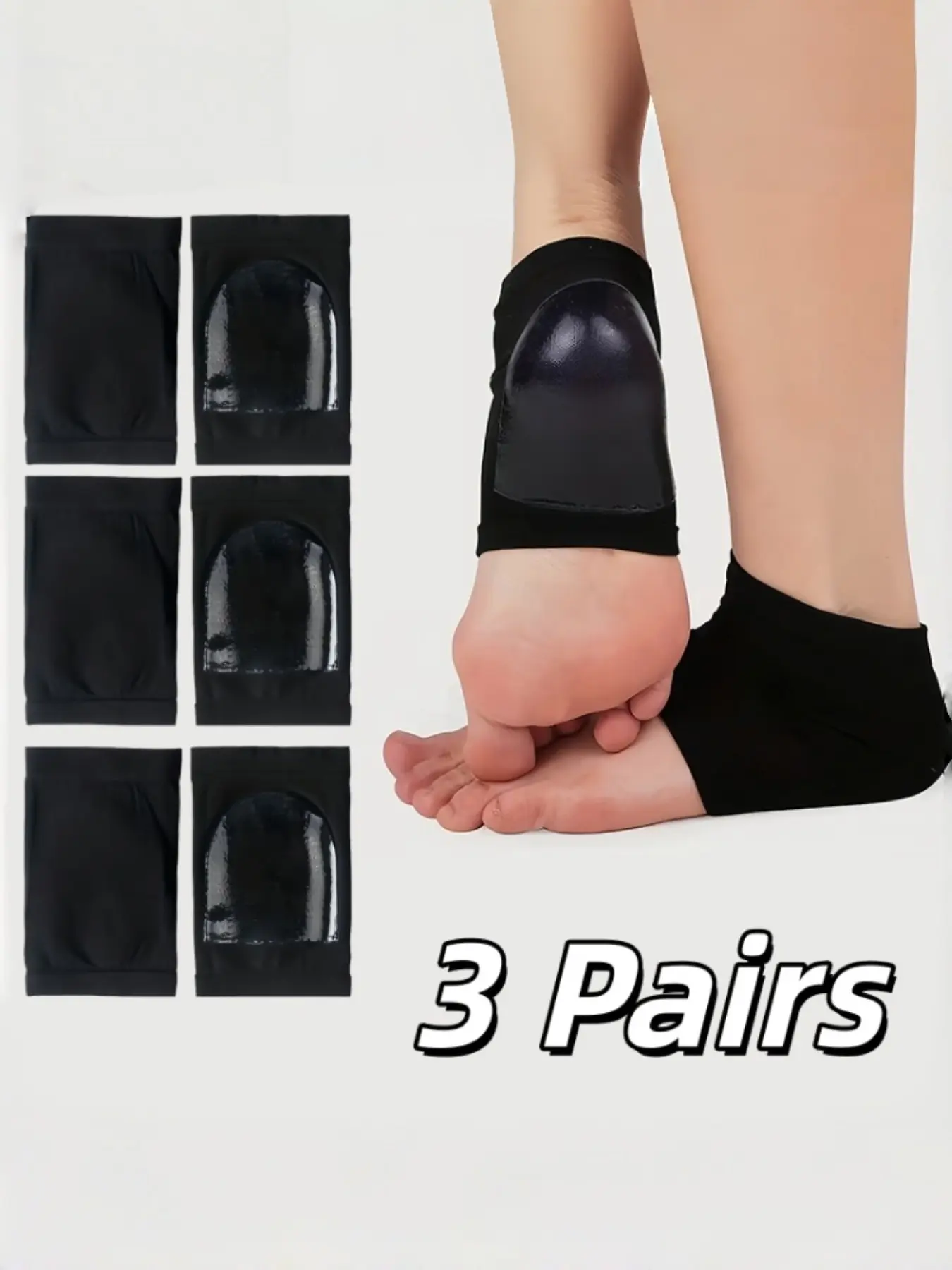 3 Pairs Reusable Gel Heel Protectors Cover, Elastic Breathable Foot Friction Guard, All Seasons Comfortable Foot Accessories