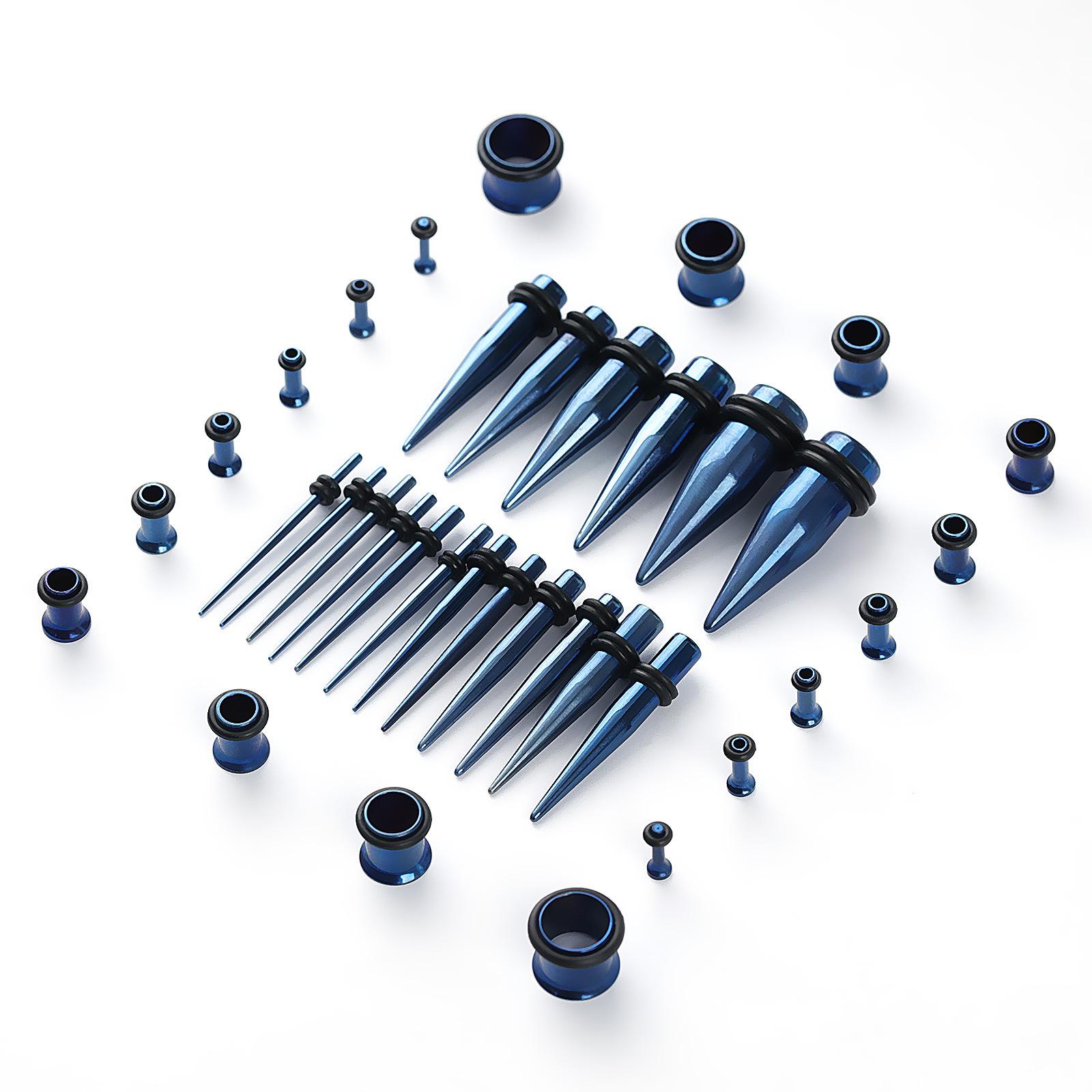 316L Stainless Steel Ear Stretching Kit, 14G-00G Ear Gauges Tapers Set with Ear Tunnels O-Rings, Hypoallergenic Ear Stretching Jewelry for Women Men