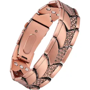 Magnetic Copper Bracelet for Men 99.99% Pure Copper Bracelets,Men's Cooper Jewelry with 3800 Gauss Magnets