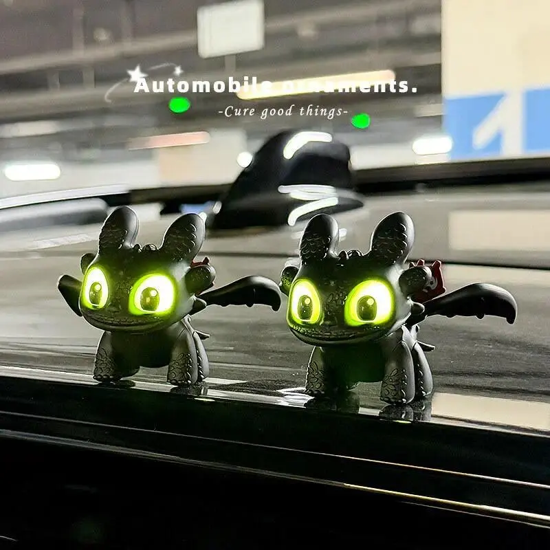 Global Dragon Taming Toothless Doll Pendant with Luminous Creativity Night Evil Key Gift for Boys and Girls Car Decoration