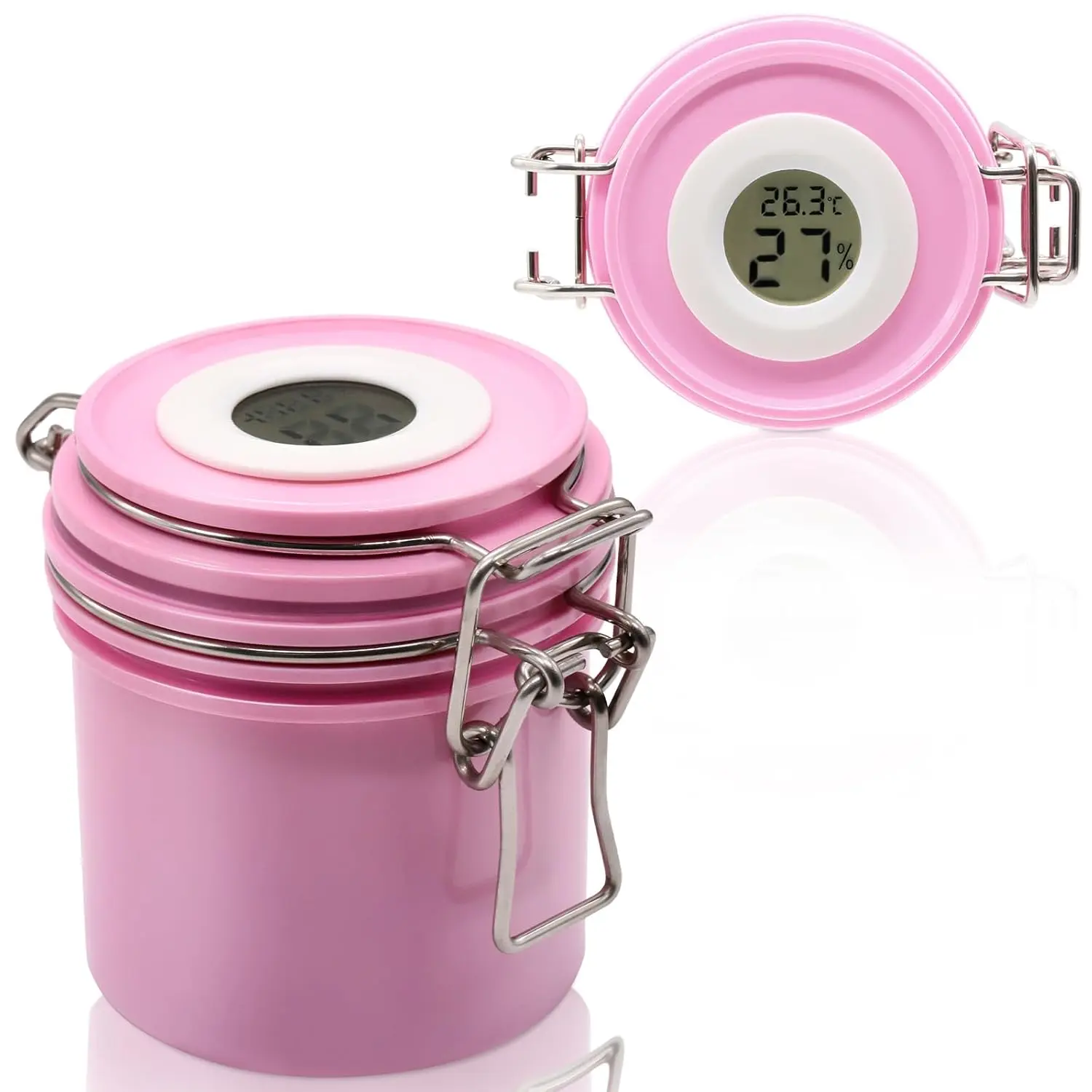 False Lash Glue Storage Tank with Thermometer - Carbon-Sealed Leak-Proof Airtight Plastic Canister, Portable Durable Plastic Material, Fast Drying Eyelash Extension Grafting Supply, Bottle
