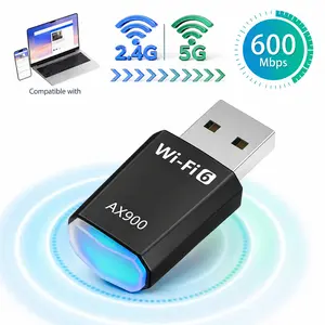 USB WiFi Adapter, Dual Band 2.4G/5G,4K Streaming & High Speed, Plug & Play, Supports Windows 11/10/8.1/8/7, for Desktop PC Laptop Gaming