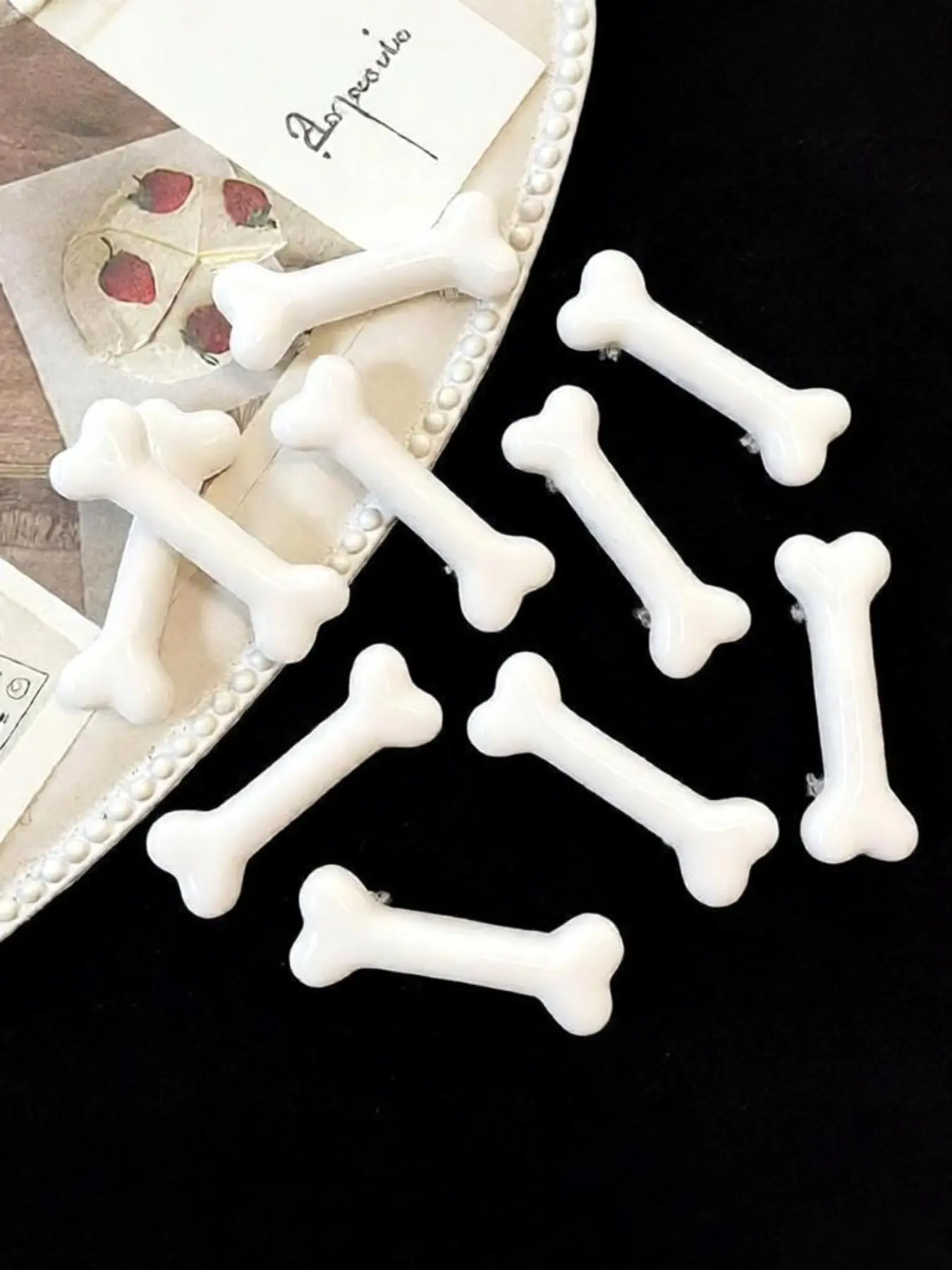 10 Pcs Bone Shape Hair Clips Set, Embedded Hair Clips, Cute Sweet Lolita Duckbill Clips, Duck Clips For Hair, Creative Versatile Side Bang Hair Accessories