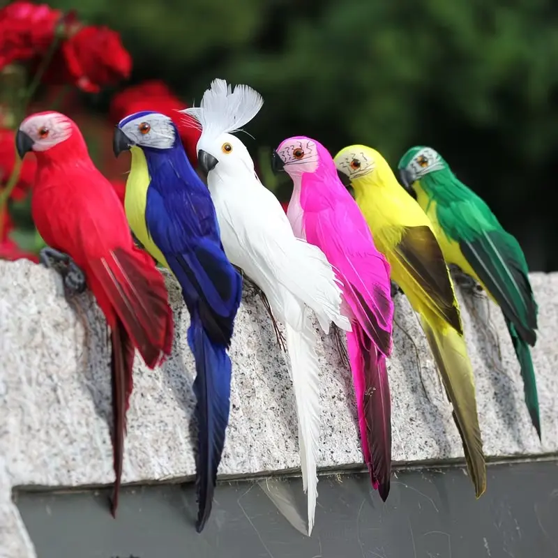 Vibrant Realistic Parrot Decoration, Ideal for Home & Garden Decor, Hanging Ornament, Festive Holiday Decoration, Single Pack