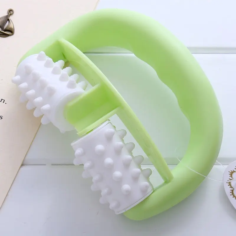 Portable Massage Roller for Leg Muscle Relaxer, Handheld Dual Wheel Lazy Man Massager, Full Body Rolling Massage Stick, Fat massage