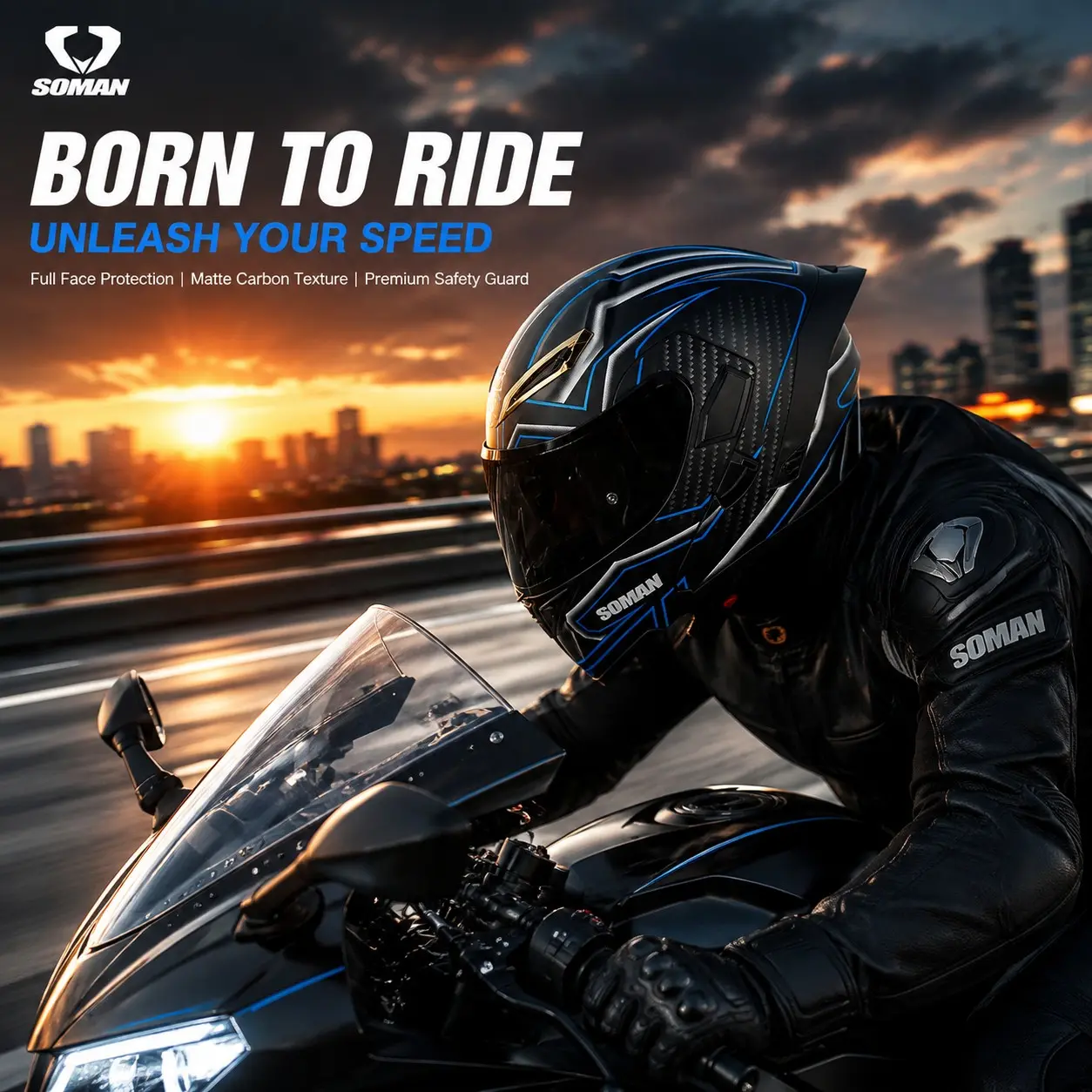 Carbon Fiber Motorcycle Full Helmet, High-Definition Dual Lenses, 3C Dot Certified, Unisex All-Season Commuter Travel Helmet