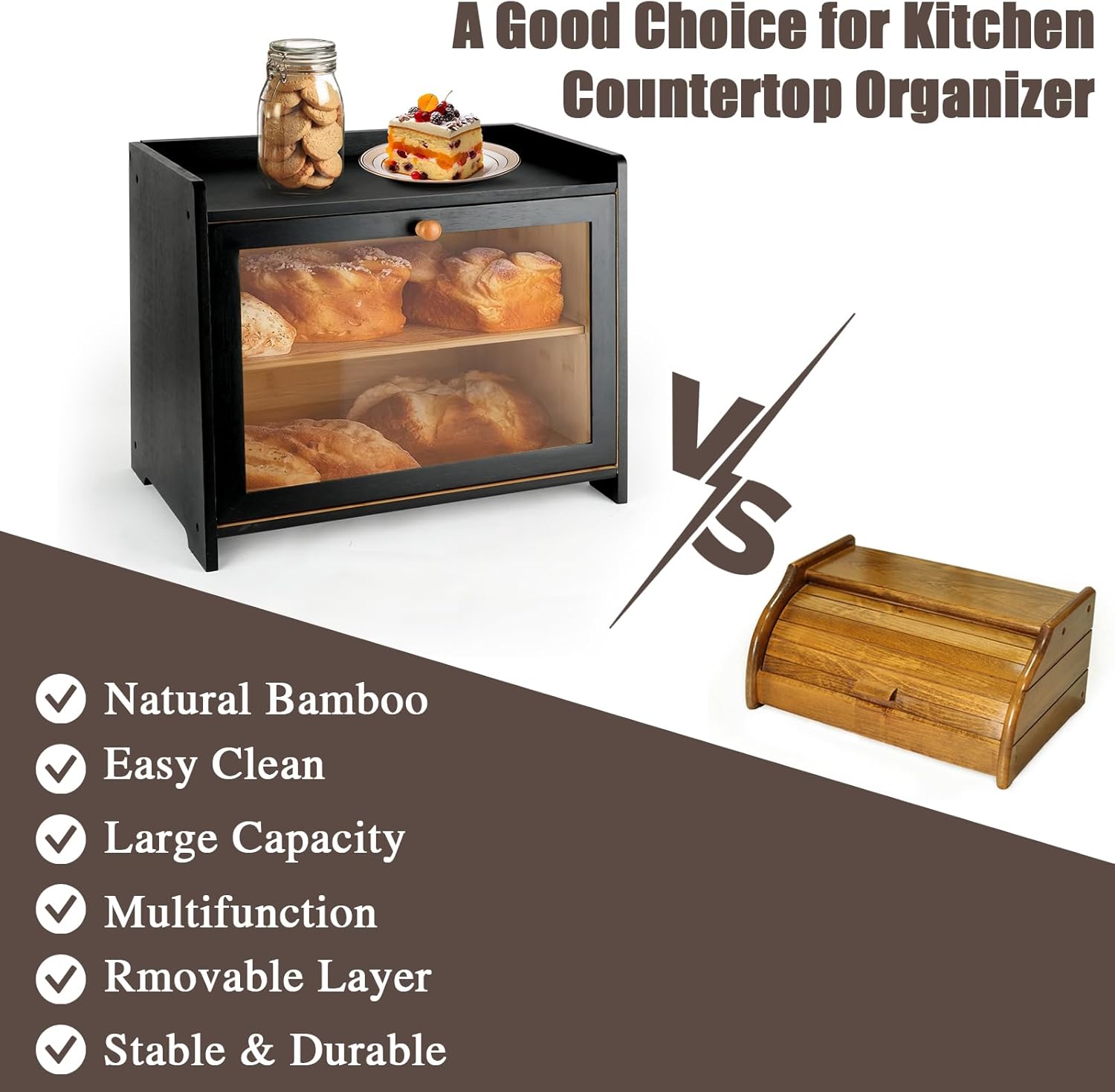 SICANDAENHK🖤 Farmhouse vibes + smart storage = your new kitchen obsession!🥖 BreadBox HomeOrganization