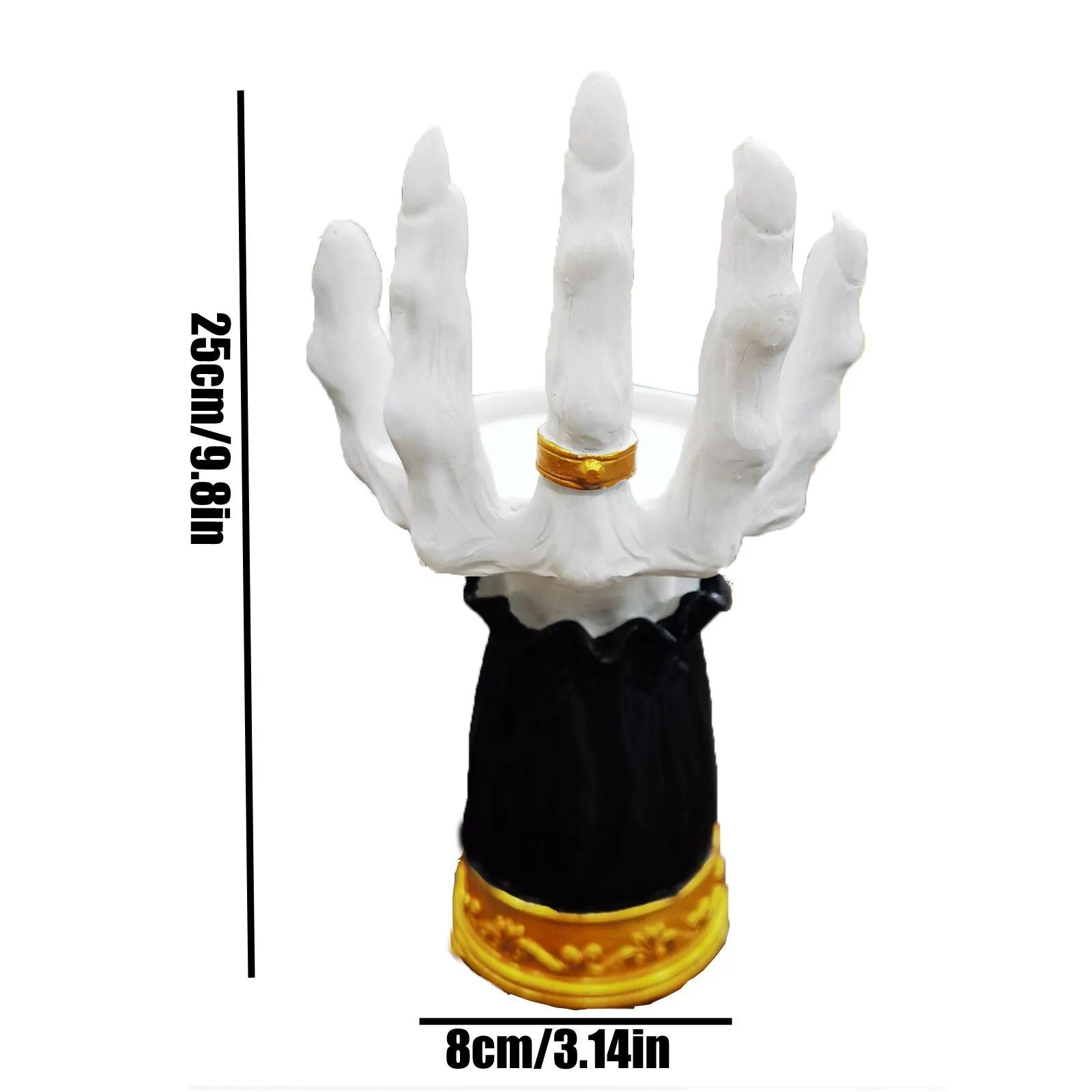 Witch Hand Candlestick Halloween Palm Candle Holder Gothic Decor Snack Bowl Stand Resin Ornament Halloween Decorations For Home