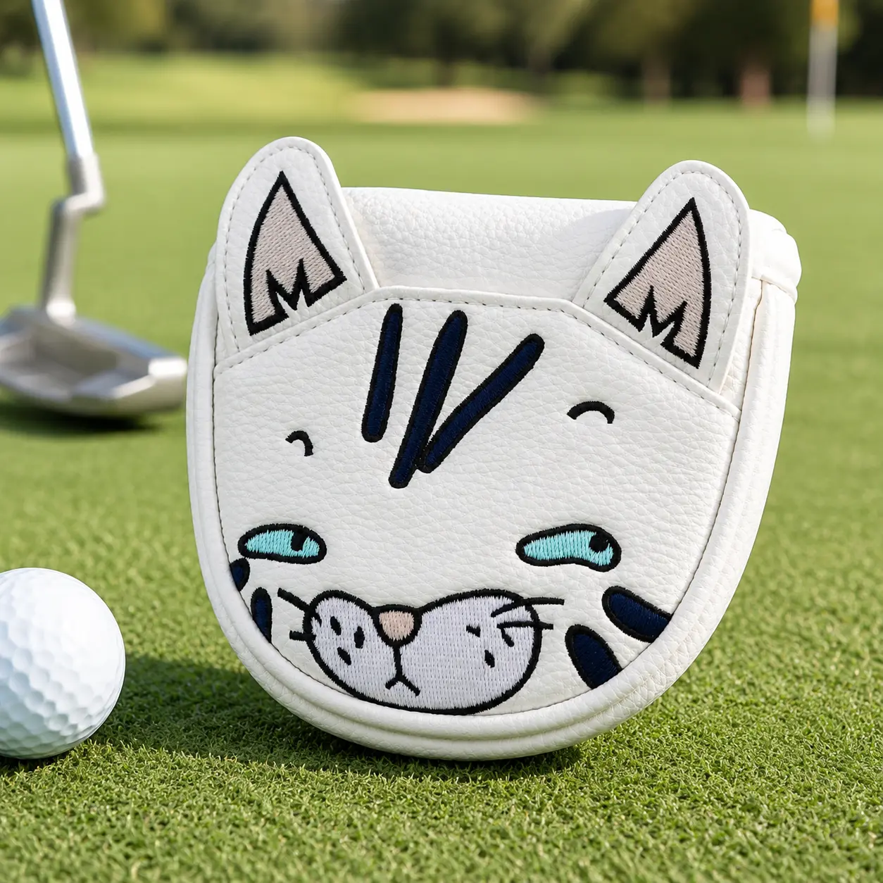 Premium Semi-Circular Putter Cover for Golf Clubs – Durable Neoprene Fabric with Soft Lining, Universal Fit for Standard Mallet and Blade Putters, Lightweight Protection Against Scratches and Weather Damage