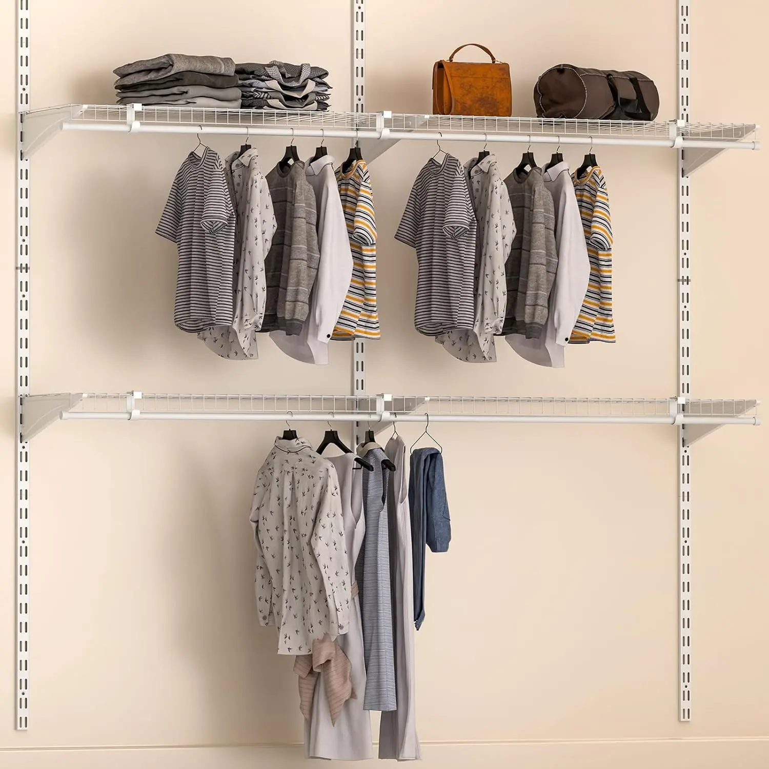 Pcs Closet Rod Support for Wire Shelf Adjustable Rod Bracket with Screws Sturdy J-shaped Wall Mount Brackets for Hanging Clothes Laundry Room Shelves Closet Utility Storage Cabinets