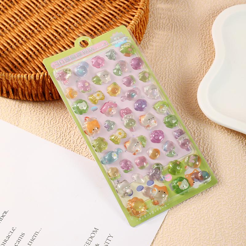 1pc Solid Sticker 3D Relief Gemstone Crystal Patch Cute Decal Phone Decoration Pattern, Adorable Mobile Accessory, Stylish Phone Decor