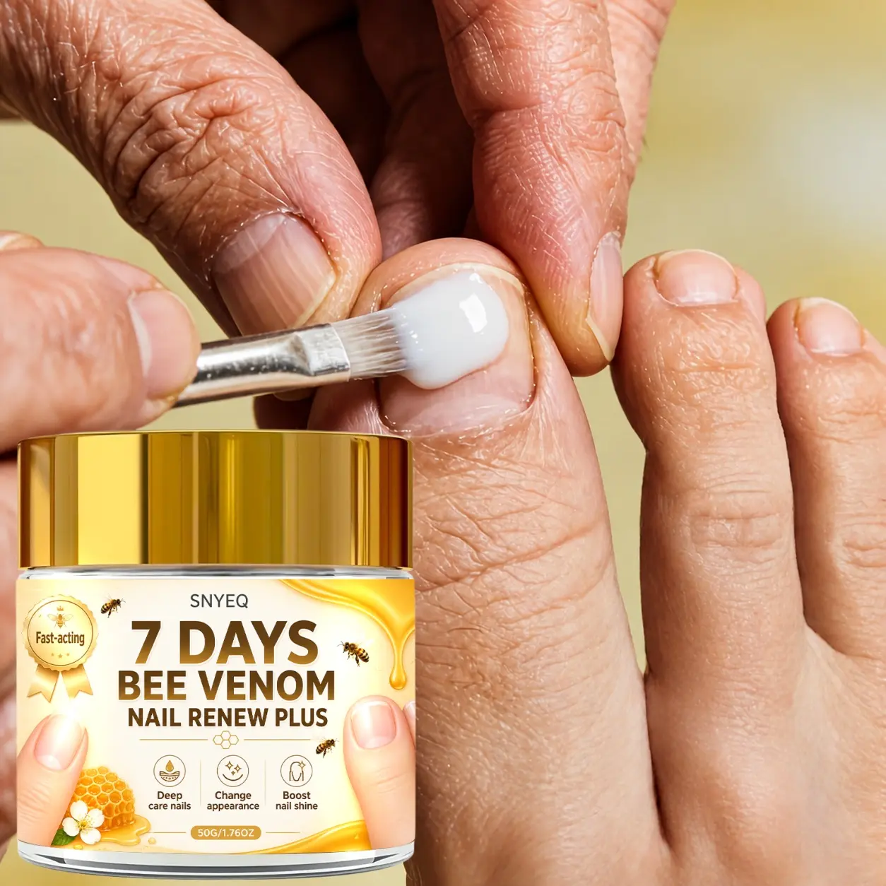 7-Day Bee Venom Nail Cream, Nail Moisturizer, Strengthens, protects and nourishes nails, improves nail health and resilience with shine and deep hydration, Delivers fast visible results, formulated with bee venom, Vitamin C