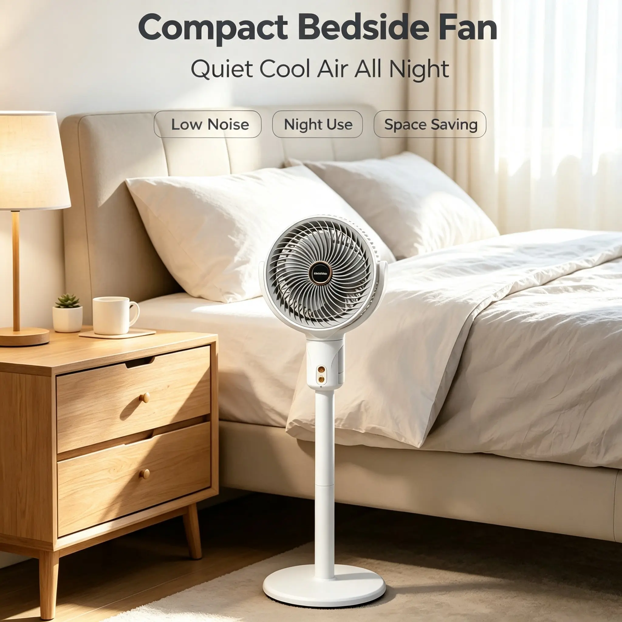 3‑in‑1 Air Circulator Fan, Adjustable Height Oscillating with Remote Control, 5‑Speed Quiet Standing Bedroom Fans for Bedroom Home Office, Convertible Table & Floor Fan for Whole Room Air Circulation